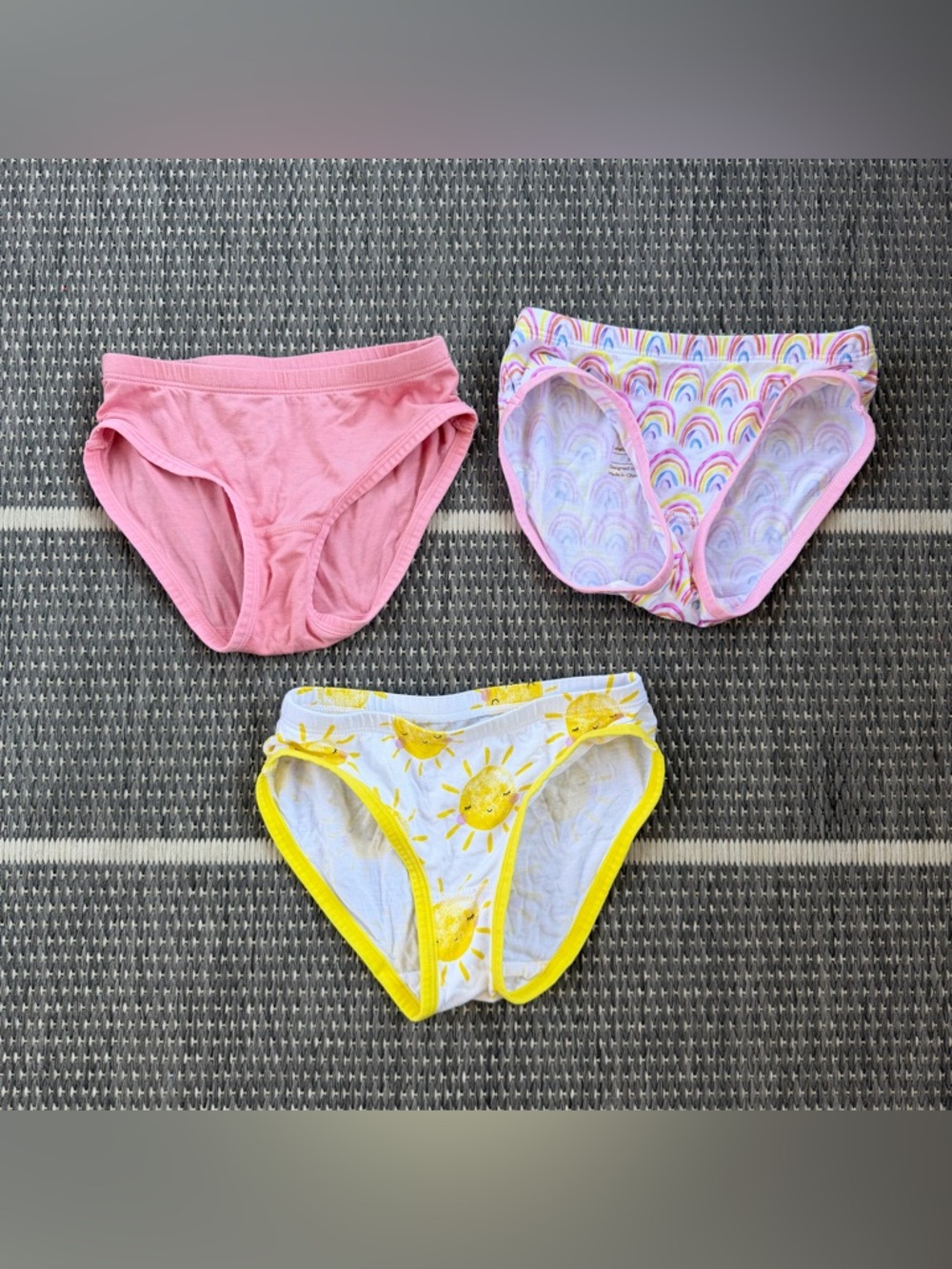 Little Sleepies Rainbow and Sunshine 3 Pack Girl’s Brief Underwear, Size 4/5
